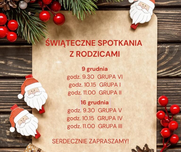 Zdjęcie do wpisu: ŚWIĄTECZNE SPOTKANIA Z RODZICAMI